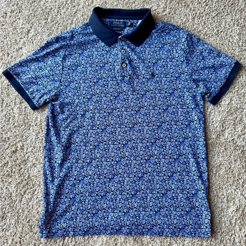 Polo by Ralph Lauren Men’s Blue Floral Polo Shirt